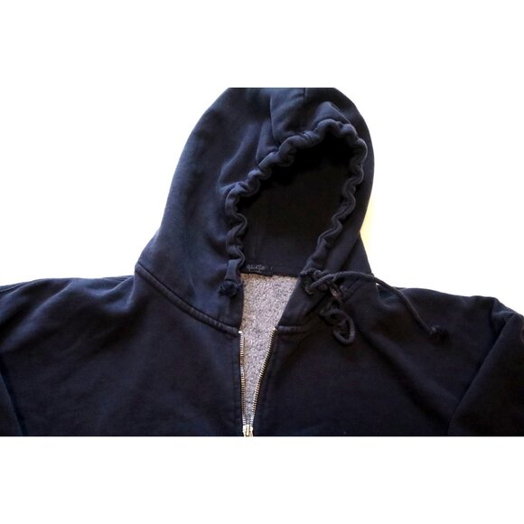John Galt Brandy Melville Navy Zip Hoodie Full Zip One Size Fleece Y2K - Picture 4 of 8